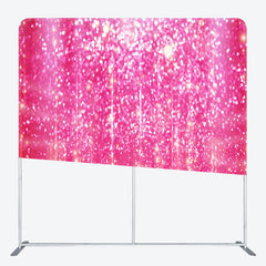 Lofaris Hot Pink Gold Glitter Party Pillow Cover Backdrop