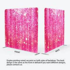 Lofaris Hot Pink Gold Glitter Party Pillow Cover Backdrop