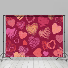 Lofaris Hot Pink Hearts Romantic Valentines Day Backdrop