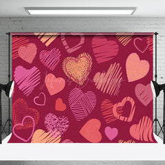 Lofaris Hot Pink Hearts Romantic Valentines Day Backdrop