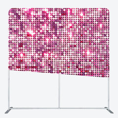 Lofaris Hot Pink Sparkle Sequins Party Pillow Case Backdrop