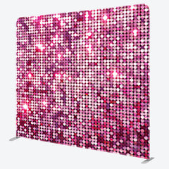 Lofaris Hot Pink Sparkle Sequins Party Pillow Case Backdrop