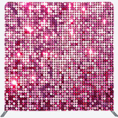 Lofaris Hot Pink Sparkle Sequins Party Pillow Case Backdrop