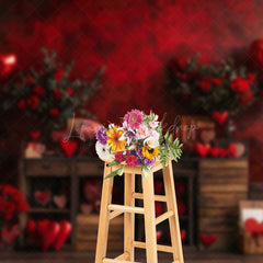 Lofaris Hot Red Wall Balloons Rose Valentines Day Backdrop