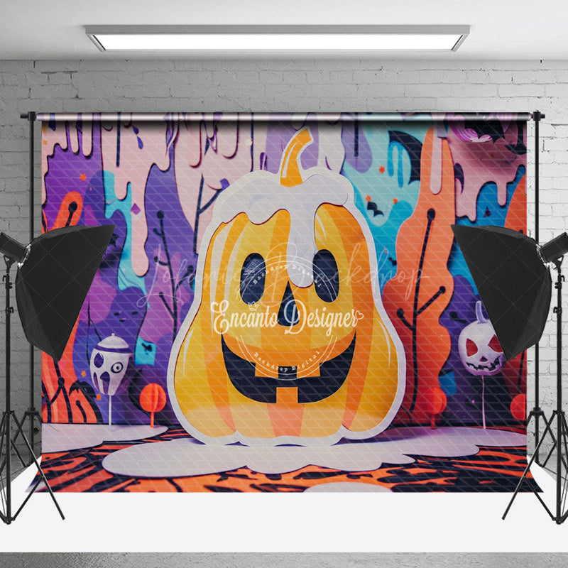 Lofaris Huge Ghost Pumpkin Bats Halloween Photo Backdrop