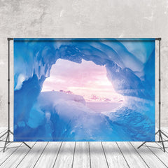 Lofaris Ice Cave Mountain Arctic Sunset Sea Winter Backdrop