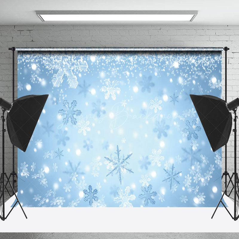 Lofaris Ice Snowflakes Bokeh Winter Photography Backdrop