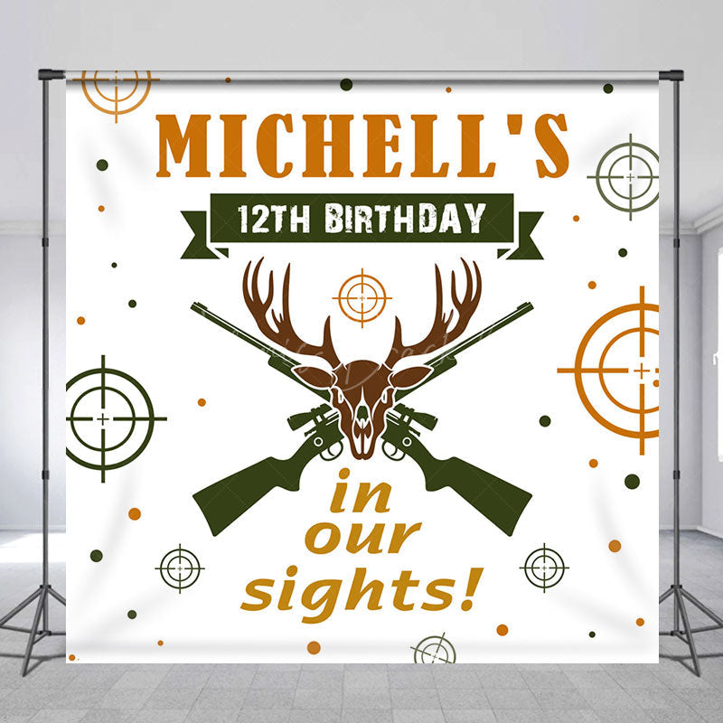 Lofaris In Our Sight Hunt Custom Name 12th Birthday Backdrop