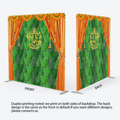 Lofaris Indian Green Leaves Wall Curtain Square Backdrop