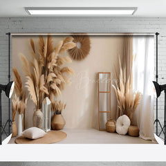 Lofaris Indoor Boho Dried Pampas Grass Photography Backdrop