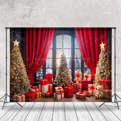 Lofaris Indoor Christmas Festive Room Window Scene Backdrop