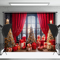 Lofaris Indoor Christmas Festive Room Window Scene Backdrop