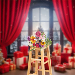 Lofaris Indoor Christmas Festive Room Window Scene Backdrop