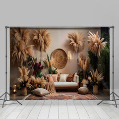 Lofaris Indoor Living Room Boho Hay Floral Sofa Backdrop