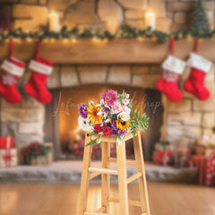 Lofaris Indoor Room Fireplace Sock Gifts Christmas Backdrop