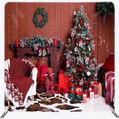 Lofaris Indoor Room Green Tree Red Gifts Pillow Case Backdrop