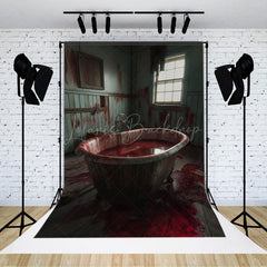 Lofaris Indoor Scary Tub Horror Scene Halloween Backdrop