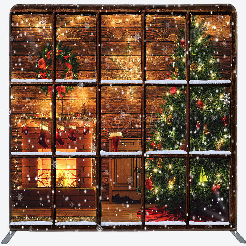 Lofaris Indoor Window Scene Christmas Pillow Case Backdrop