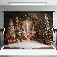 Lofaris Indoor Winter Christmas Trees Backdrop For Photography