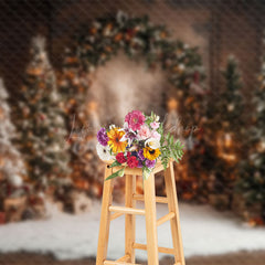 Lofaris Indoor Winter Christmas Trees Backdrop For Photography