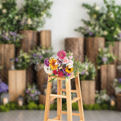 Lofaris Indoor Wooden Stake Potted Plant Spring Backdrop