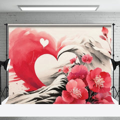 Lofaris Ink Painted Red Floral Love Fine Art Photo Backdrop