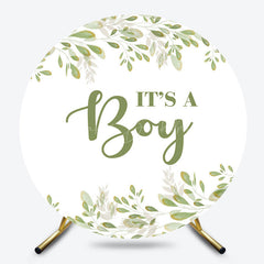 Lofaris Its A Boy Greenery Spring Round Baby Shower Backdrop