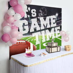 Lofaris Its Game Time Rugby Field Sports Birthday Backdrop