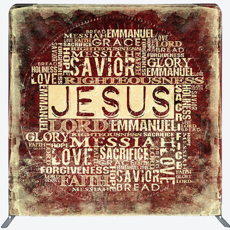 Lofaris Jesus Christ Religious Word Tension Fabric Backdrop