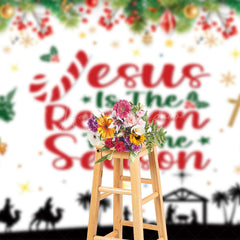 Lofaris Jesus Is The Reason Leaves Cherry Xmas Backdrop