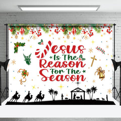 Lofaris Jesus Is The Reason Leaves Cherry Xmas Backdrop