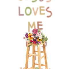 Lofaris Jesus Loves Me This I Konw Positive Slogan Backdrop