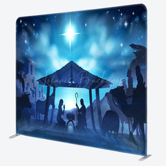 Lofaris Jesus Moon Night Bokeh Christmas Pillow Case Backdrop