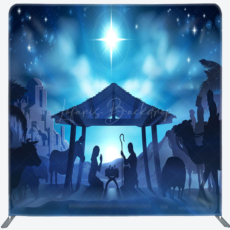 Lofaris Jesus Moon Night Bokeh Christmas Pillow Case Backdrop