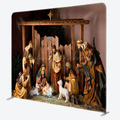 Lofaris Jesus Nativity Lamb Straw Christmas Pillow Case Backdrop