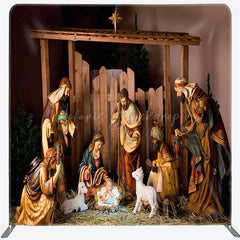 Lofaris Jesus Nativity Lamb Straw Christmas Pillow Case Backdrop