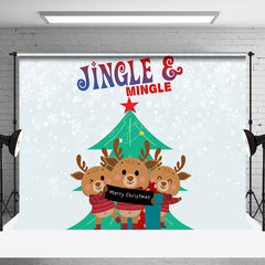 Lofaris Jingle Mingle Green Pine Tree Elk Christmas Backdrop