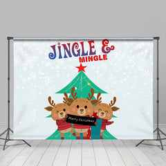 Lofaris Jingle Mingle Green Pine Tree Elk Christmas Backdrop