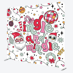 Lofaris Jingle Mingle Merry Christmas Tension Fabric Backdrop