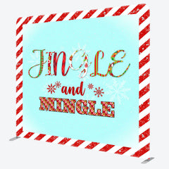 Lofaris Jingle Mingle Snow Red White Pillow Case Backdrop