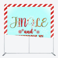 Lofaris Jingle Mingle Snow Red White Pillow Case Backdrop