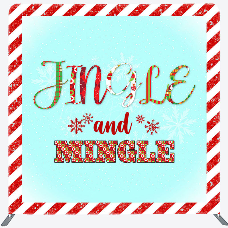 Lofaris Jingle Mingle Snow Red White Pillow Case Backdrop