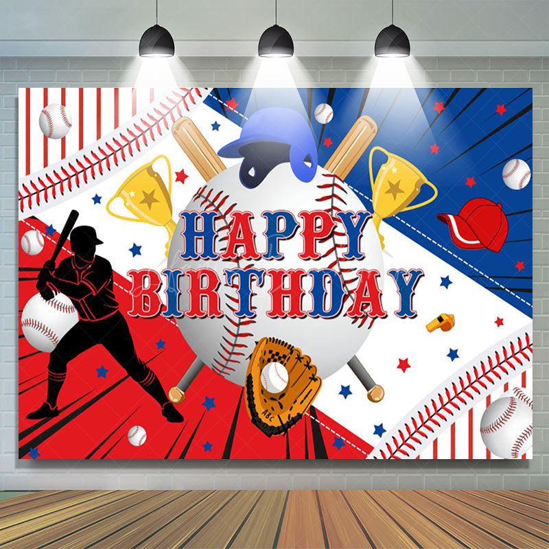 Lofaris Jolly Basebal Birthday Celebration Trophies Backdrop