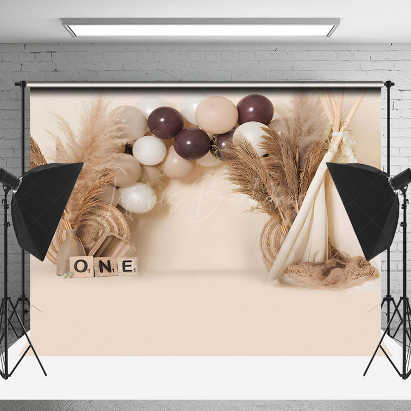 Lofaris Joyful Balloon Arch One Sweet Birthday Backdrop