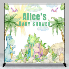 Lofaris Jungle Tree Dinosaur Custom Name Baby Shower Backdrop