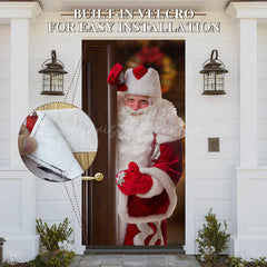 Lofaris Kindly Santa Claus Blurry Christmas Vibe Door Cover