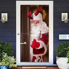 Lofaris Kindly Santa Claus Blurry Christmas Vibe Door Cover