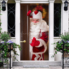 Lofaris Kindly Santa Claus Blurry Christmas Vibe Door Cover