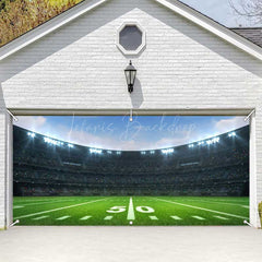 Lofaris Large Football Field Stadium Sky Garage Door Banner