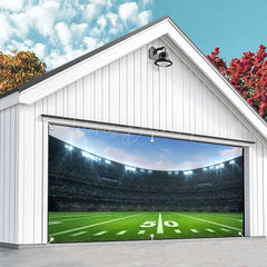 Lofaris Large Football Field Stadium Sky Garage Door Banner